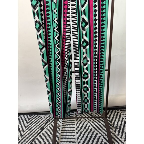 Giddy Up Glamour Womens Geometric Print Pants L USA Polyester/Spandex - Picture 3 of 16